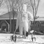 In 1962 Paul Bunyan, apparently having exhausted the lumber supply in Minnesota, is welcomed to Maine.