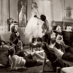 Then: (March) This posed publicity photo of students in a dorm room recalls an idealized conception of American glamour.  Photograph by William Rittase, 1950, gelatin silver print, the Edmund S. Muskie Archives and Special Collections Library.