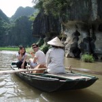 Rowboat ride through caves outside of Hoa Lu, the first capital.