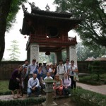 Visiting the Temple of Literature, Hanoi.