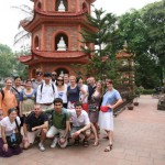 At the Tran Quoc Temple, next to West Lake, Hanoi.