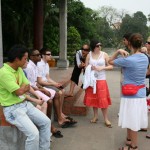 At the Pavilion, Ngoc Son Temple, Ho Guom Lake, Hanoi.