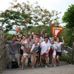 Visiting Mount Holy Lady, Chau Doc; students and professor enjoying a happy moment.