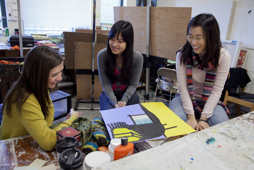 Studio art students