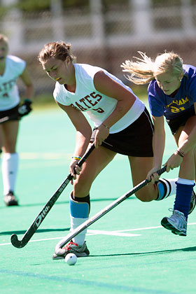 72McManus_2469 Kelly McManus '12 earned an All-Region nod from the National Field Hockey Coaches Association. (File photo)