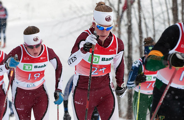 Nordic Skiing Beth Taylor (right) placed 19th, while Hallie Grossman came in 32nd in the women's 5K freestyle race at the 2012 National Collegiate Skiing Championships in Bozeman, Mont. (File photo by Cory Ransom/EISA)
