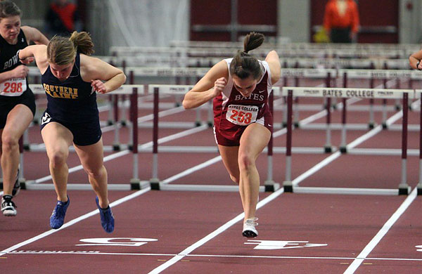 72Tobin6x4_2457 Tina Tobin claimed first place in the 55-meter hurdles at Saturday's USM Invitational. (File photo by Tom Leonard '78)