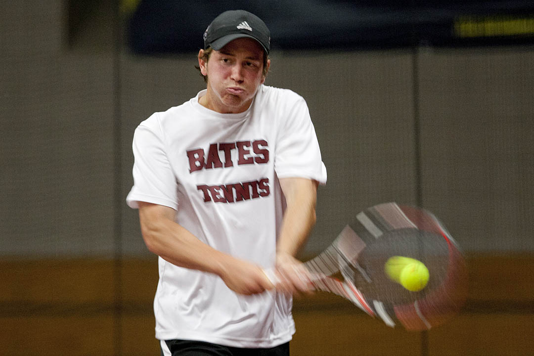 Rob Crampton '13 competes in the NCAA men's singles championship tournament Thursday morning. (File photo by Phyllis Graber Jensen)