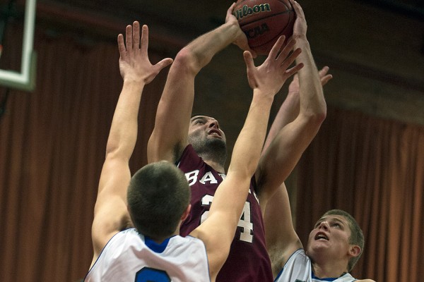 Ed Bogdanovich '13 was named First Team All-State by the Maine Men's Basketball Coaches and Writers Association on March 12, 2013. File photo by Phyllis Graber Jensen/Bates College.