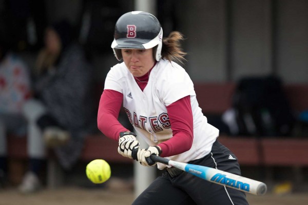Mary Lewis '13 was named to the NESCAC Softball All-Conference Second Team on May 9, 2013. File photo by Phyllis Graber Jensen/Bates College.