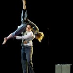 Rehearsal for spring Modern Dance Company concerts, held in Schaeffer Theatre.
