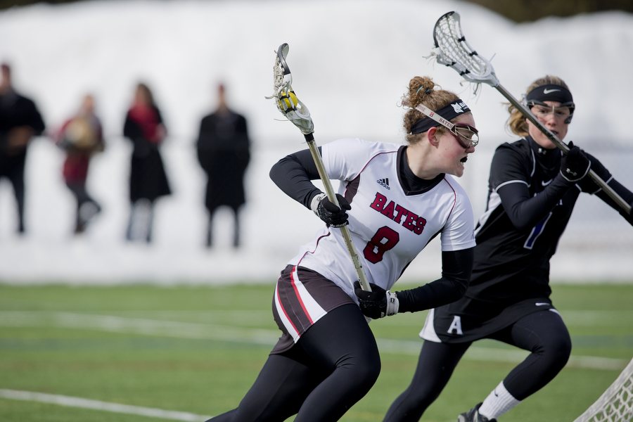 "The renovation of Garcelon field has provided the women's lacrosse team with the premier venue for women's lacrosse in the NESCAC. In addition to playing and practicing on Garcelon, we run our summer camp and fall clinic on Garcelon, and the field provides our program with a distinct advantage when prospects are comparing the pros and cons of Bates with other peer institutions.” — Brett and Heidi Allen, coaches, women's lacrosse. (Phyllis Graber Jensen/Bates College)
