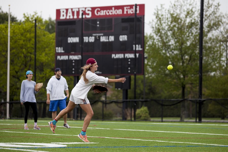"I didn’t conceive of the Garcelon Field Project as creating an outdoor campus center that that it becomes in the spring and fall. But the reality is it’s a hub for students, who enjoy it almost like a second Quad on campus. A wonderful unintended consequence of the Garcelon upgrade is that it’s enhanced the quality of life for all students at Bates." — Kevin McHugh, director of athletics. (Phyllis Graber Jensen/Bates College)