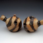Paul Heckler, Striped Teapots, 2004, glazed stoneware