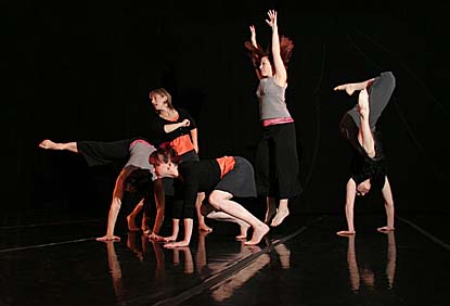 Members of the Massachusetts-based troupe Weber Dance perform at Bates on Saturday.