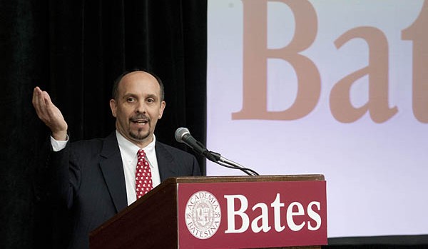 Jamie Merisotis '86, a Bates trustee and a dedicated advocate for improved access to higher education, moderated the symposium.