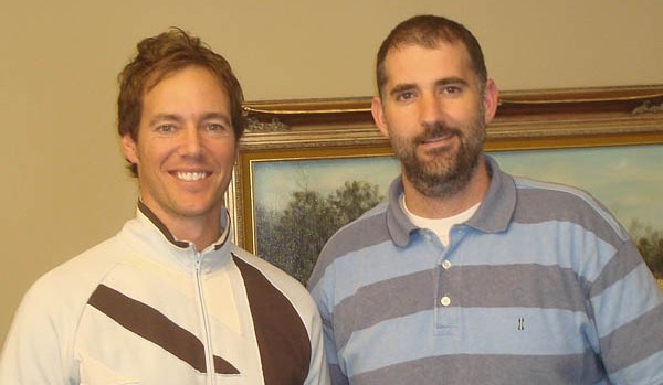 "Warrior Road" co-producer Doug Coupe '92, at left, and writer Brad Jayne.