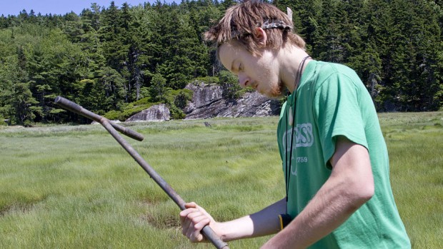 David Harning '13 is one of dozens of students conducting research on campus this summer. Photograph by Phyllis Graber Jensen/Bates College.