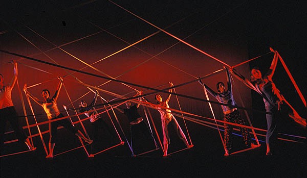 Bates dancers perform Alwin Nikolais' "Tensile Involvement" in 2004. Photograph by Phyllis Graber Jensen/Bates College.