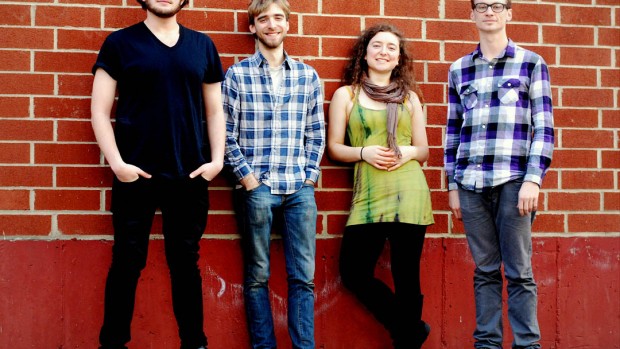 Alba's Edge. From left, Doug Berns, bassist; Neil Pearlman, pianist; Lilly Pearlman, fiddler; Jacob Cole, percussionist. At Bates, Katie McNally will fill in for Lilly Pearlman.