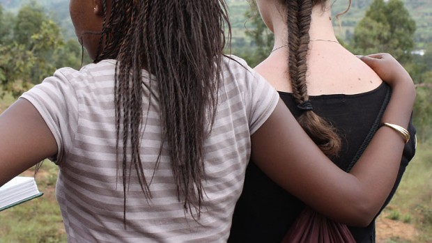 An image from the 2009 Bates visit to Rwanda for the course "Learning with the Orphans of the Rwanda Genocide."