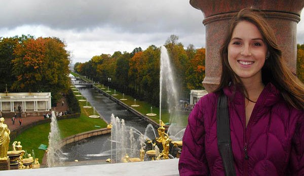Isabel Makman '14 at the Peterhof Palace in St. Petersburg, Russia.