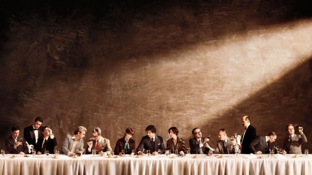 Verhave photographed this photomural, “Judgment of Paris,” which recalls The Last Supper to reference the famous 1976 French wine tasting won by California wines, and was created with Diller Scofidio + Renfro, for the exhibition How Wine Became Modern: Design + Wine 1976 to Now, San Francisco Museum of Modern Art. Photograph by Alexander Verhave '05.