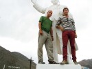 Mellnick ’95 and Peterson ’09 meet each other, and Lenin, in Tajikistan
