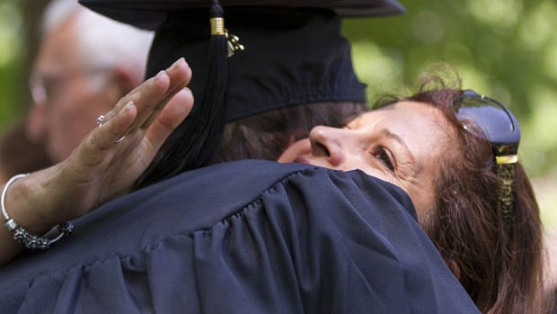 Bates expects to award bachelor's degree to approximately 450 students, representing 35 U.S. states and 28 countries, on May 26. Photograph by Phyllis Graber Jensen/Bates College.
