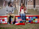 Yarn bomb is a different kind of benchwarmer