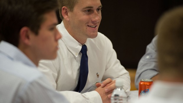 Student athletes listen to alumni speak at GAME Day on May 4, 2013.