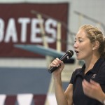 Olympic gold medalist Misty Hyman visits Bates swim camp Olympic gold medalist Misty Hyman visits Bates swim camp