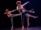 Shown at center, Colleen Fitzgerald performs her senior thesis piece in dance on Dec. 6 and 7. (Phyllis Graber Jensen/Bates College)