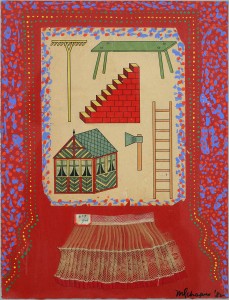 This untitled 1982 mixed-media collage by Miriam Shapiro appears in the Museum of Art exhibition"Remix."