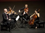 The Spanish string quartet Cuarteto Quiroga in performance, photographed by Íñigo Ibáñez/Quincena Musical.