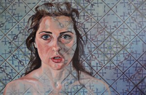"Ashley," an oil painting on canvas by Mahala Sacra, on display in the 2014 Senior Thesis Exhibition.