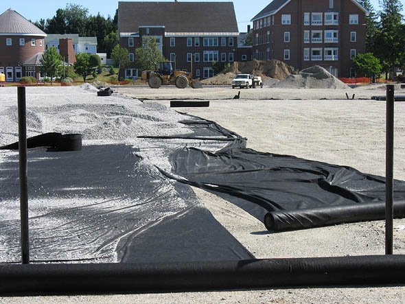 Geotextile at Garcelon Field Geotextile at Garcelon Field