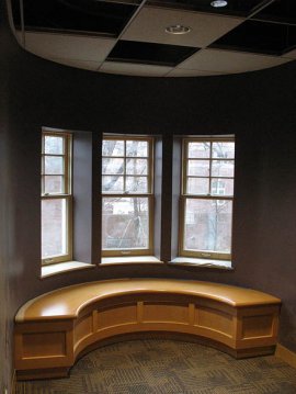 The window seat in the top-floor lounge in Hedge Hall, photographed April 26, 2011. The window seat in the top-floor lounge in Hedge Hall, photographed April 26, 2011.