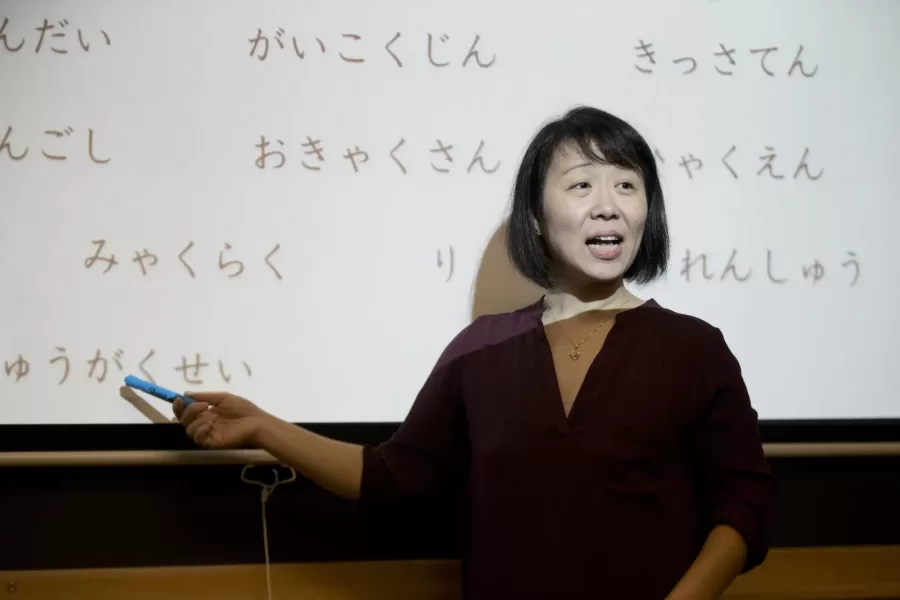 Taught by Japanese Lecturer in Asian Studies Keiko Konoeda.

JPN 101 - Beginning Japanese I
An introduction to the basics of spoken and written Japanese as a foundation for advanced study and proficiency in the language. Fundamental patterns of grammar and syntax are introduced together with a practical, functional vocabulary. Mastery of the katakana and hiragana syllabaries, as well as approximately seventy written characters, introduces students to the beauty of written Japanese.