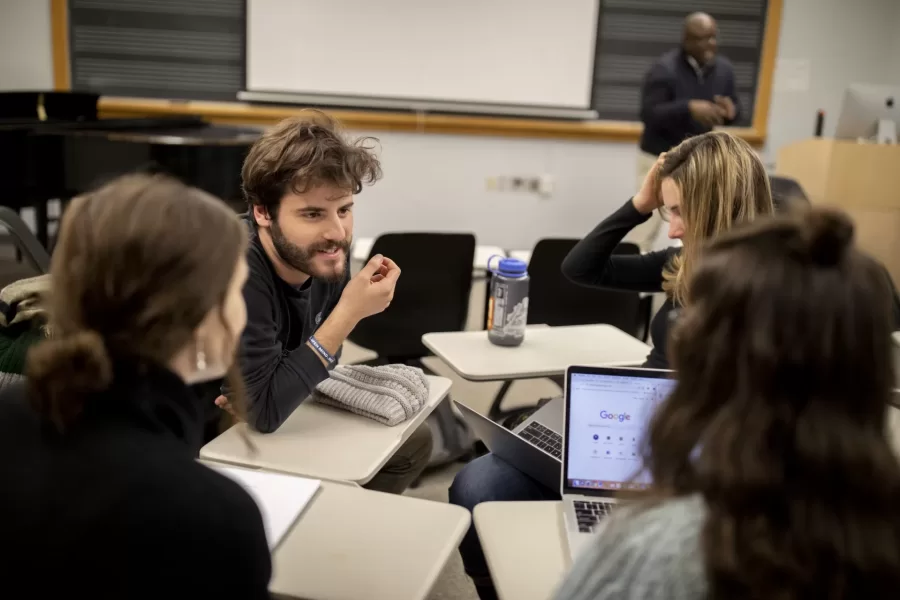 Afro-Cuban Hiphop artist Pablo D. Herrera Veitia led a workshop yesterday titled ìLet's Talk About Cultural Production, Franklyî with Bates students in Olin Arts Center 128.
.
Herrera Veitia has managed urban musicians and music-related projects in Cuba for more than 20 years. He is considered Cuba's most influential beat-maker and a pioneer of the Cuban Hiphop sound, which is highly influenced by Afro-Cuban music and culture. He is a 2018-19 Nasir Jones Fellow Hutchins Center for African African American Research, Harvard University, and a doctoral candidate in social anthropology, University of St Andrews, Scotland.
.
During the workshop, Herrera Veitia discussed how he has engaged in cultural production in and outside of Cuba and asked students to consider ìWhat motivates us to be cultural producers?î The participants broke into small groups to propose hypothetical cultural productions and the roles they might play in them. He then asked the each student to share their individual identities ó their passions ó as cultural producers. Cultural production, he pointed out, can be ó but is not exclusively ómusic or theater or film. îAs active citizens, weíre all doing culture in our own way,î he said.
.
Herrera Veitia will offer the same workshop on Thursday, Feb 28 at 4:15pm in Olin 128. and Friday, March 1 at 4:15 in a TBD location. For more information, call 207-786-6135 or olinarts@bates.edu. His visit to Bates was sponsored by the Latin American Studies Program, the Department of Music, and an NEH Learning Associates Grant.

Luis Da Molina (preferred) but in directory, it's 
 Luis David Molina Rueda and Reilly Dwight.
