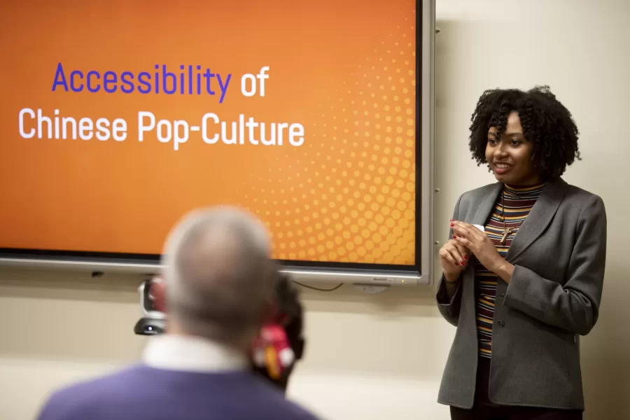 The 2019 Mount David Summit held in Pettengill Hall

“Cultural Forces in Contemporary China A
How has hip hop found a place in China, and how do video games export Chinese ideas to the
world?

Chelsea Anglin '19: Re-branding China? The Swordplay Martial Arts Video Game, E-Sports, and
Their Contributions to Chinese Soft Power
George Fiske '19: Nationalism, Capitalism, and Trap Drums: A Study of the Manifestation of Hip
Hop in China

Moderator: Nathan Faries, Asian Studies