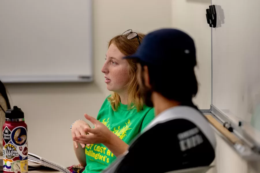 Associate Professor of Mathematics Katy Ott teaches “Mathematics for Justice" course in Carnegie 339 on Thursday, Sept. 28, at 1:10 p.m.

MATH 233 - Mathematics for Social Justice
This course teaches quantitative literacy, critical thinking and problem solving skills in a socially relevant context. Students use mathematics as a powerful analytic framework for understanding and developing realistic solutions to issues of social, political, and economic justice. The overarching goal of this course is for students to develop the ability and inclination to use mathematics to understand, and improve, the world around them. Prerequisite(s): MATH 106. Recommended background: MATH 205.