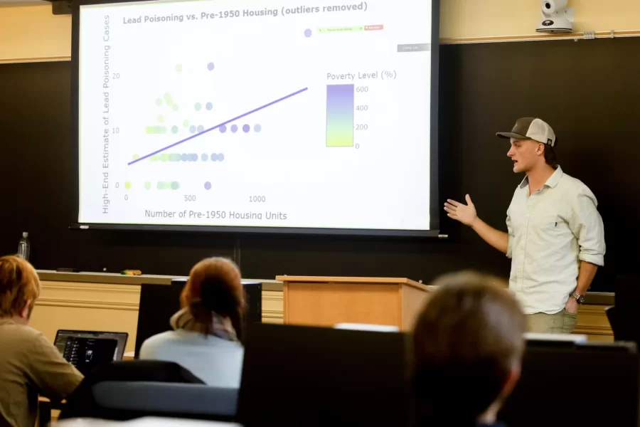 1. Yes, that is the course name. It is ECON/DCS 368
2. I'm working with Jacqueline Crucet in the Economic & Community Development Department. The relationship was set up by the Harward Center -- it is our second semester working together. Morgan Kinney introduced us and has been a point person to help this CEL project work two semesters in a row now. 
3. The Harward Center is constantly working to set up these relationships. Jacqueline likes to work with students on these opportunities. Last semester she and I collaborated on a hackathon concerning the relationship between streetlights and crime -- I think she wanted to do another semester project after that one.
4. & 5. The data are administrative city records and census data. (Technically the census is a survey, but it is aggregated to the "block" level, which is a Census unit that roughly corresponds to a city block.) The admin data was collected by the city. It is information on each household's participation.