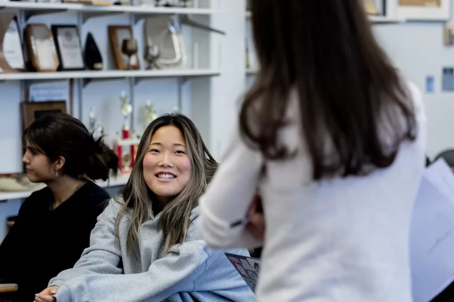Associate Professor of Education Mara Tieken, winner of the 2024 Kroepsch Teaching Award, teaches students in her course “EDUC 231 - Perspectives on Education” in Pettigrew 30 on January 16, 2025.

EDUC 231 - Perspectives on Education
This course introduces students to foundational perspectives (anthropological, historical, philosophical, psychological, and sociological) on education and helps students apply these perspectives to contemporary schools and classrooms. The course considers several large questions: What should be the purpose of education in a democratic society? What should be the role of the school? Who should participate in making decisions about schools? In what ways do schools reflect and perpetuate larger social inequities, and, alternately, how can they contribute to a more just and inclusive society? Students must complete at least thirty hours of fieldwork.