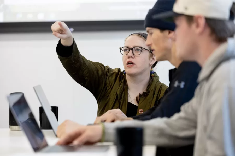 Public History in the Digital Age

Public history takes place beyond history classrooms and academic contexts. Traditionally, it has been found in museums, walking tours, and performances, and has told the stories of people with social and political privilege. Increasingly, however, public history has come to focus on a greater range of voices, and takes place in a wider range of forms: on websites, graphic novels, interactive sensory experiences, social media, and other digital spaces. In this community-engaged course, students learn to see public history "in the wild," engage with primary sources, and present those sources and historical interpretation to the public in digital form. Students with interests in history and public engagement are encouraged to enroll in this course.

Students and Associate Professor of Digital and Computational Studies Anelise Shrout meet in Bonney 160 at 8 a.m. on April 8 to review their projects before working on creating a topographical map of Lewiston’s Lisbon Street from 1850-1940. There will be three individuals per decade in Lisbon Street Lisbon buildings. Each student is assigned to research and profile on individual.