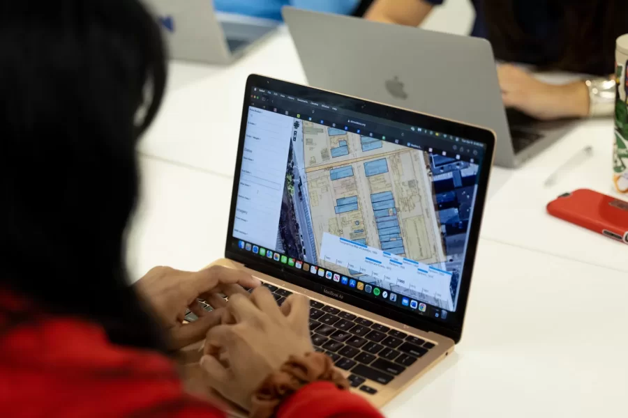 Public History in the Digital Age

Public history takes place beyond history classrooms and academic contexts. Traditionally, it has been found in museums, walking tours, and performances, and has told the stories of people with social and political privilege. Increasingly, however, public history has come to focus on a greater range of voices, and takes place in a wider range of forms: on websites, graphic novels, interactive sensory experiences, social media, and other digital spaces. In this community-engaged course, students learn to see public history "in the wild," engage with primary sources, and present those sources and historical interpretation to the public in digital form. Students with interests in history and public engagement are encouraged to enroll in this course.

Students and Associate Professor of Digital and Computational Studies Anelise Shrout meet in Bonney 160 at 8 a.m. on April 8 to review their projects before working on creating a topographical map of Lewiston’s Lisbon Street from 1850-1940. There will be three individuals per decade in Lisbon Street Lisbon buildings. Each student is assigned to research and profile on individual.