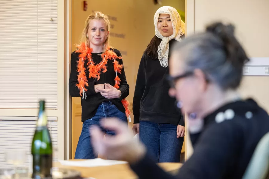Moments from inside Laura Balladur's course FR205 in Roger WIlliams Hall captured on March 16th, 2026. Monday's are a performance day and often include theater-based games and improv.(Theophil Syslo | Bates College)

Laura Balladur is Lecturer in the French and Francophone Studies department at Bates College since 2003. Her broad interests include translation both in theory and practice, cinema, the relationship between literature and science, and the embodied mind. Her dissertation “Imagination, Physiology, and the Dynamics of Representation” (2005) explored the emergence of proto-biology in various 17th and 18th-century scientific texts in Europe. She has published on translation as well as on the history of science. Her latest article offered an alternate reading to Descartes’s dualism. True to her other undergraduate degree in Studio Arts, she keeps returning to her interest in creative projects. Currently, she is working on a creative non-fiction project describing our relationship with the Democratic Republic of the Congo, both past and present. With a generous Faculty Development Grant (April 2022), she traveled to the colonial archives in Brussels, followed by a trip to the Democratic Republic of Congo, in the North and South Kivu capitals: Goma, in the foothills of Mt Nyiragongo, and Bukavu, at the southern tip of Lake Kivu. She wanted to follow the imprints of colonial-era infrastructures onto the present-day territory. The collected voices from the many guides she met reveal the lasting wounds of colonialism with its persisting extractive economies that form the bedrock of our modern life. During the trip to the DRC, she taught a two-hour workshop on The Art of Creative Non-Fiction at the Université Catholique de Bukavu. In Fall 2022, students in her translation course met over Zoom with a few students from Bukavu who participated in that summer’s workshop. Her students’ translations along with the originals can be found here: Bridges to Bukav