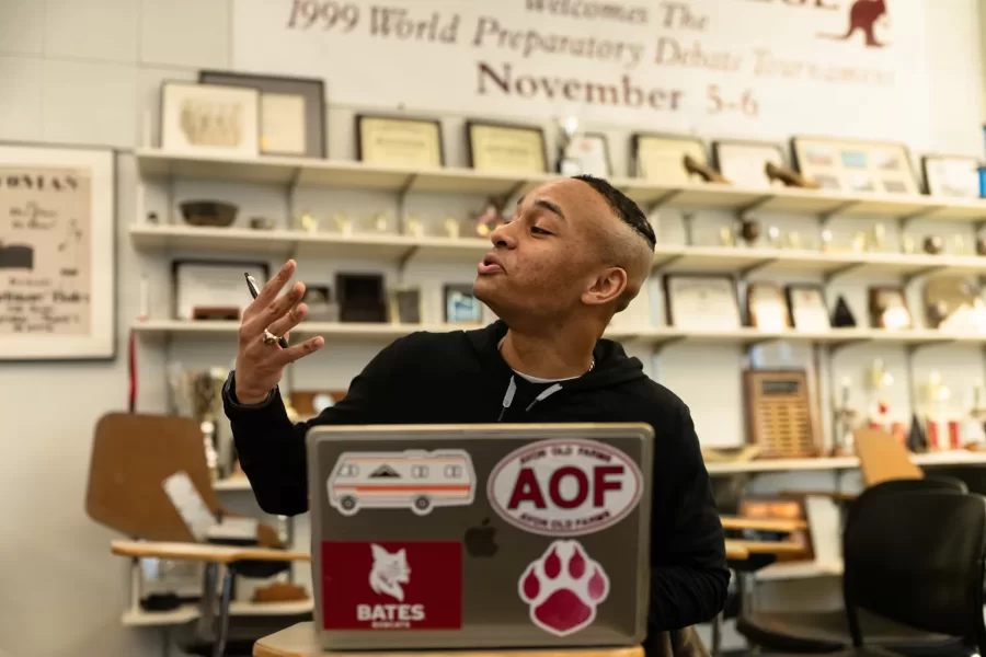 A student shares an essay during a Reimagining Africana class in Pettigrew Hall.