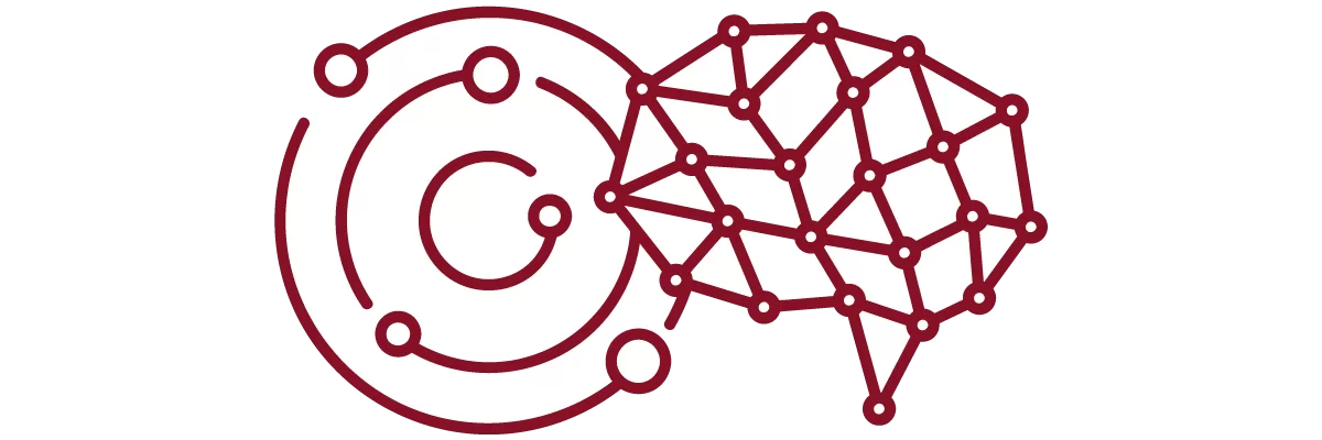 garnet iconography with concentric circles and brain