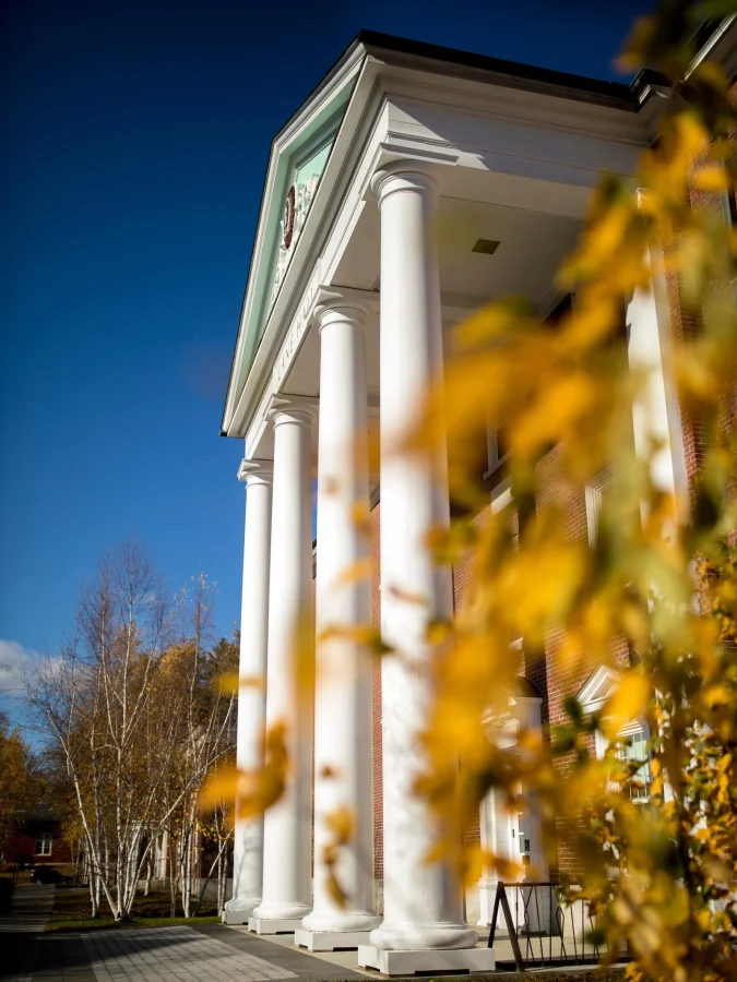 Fall foliage on the Bates campus
Lane Hall